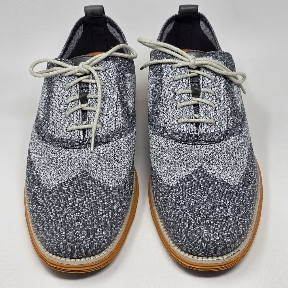 Cole Haan Grand OS Low Cut Mens Size 11M Gray Orange Knit Shoes Sneakers C28447